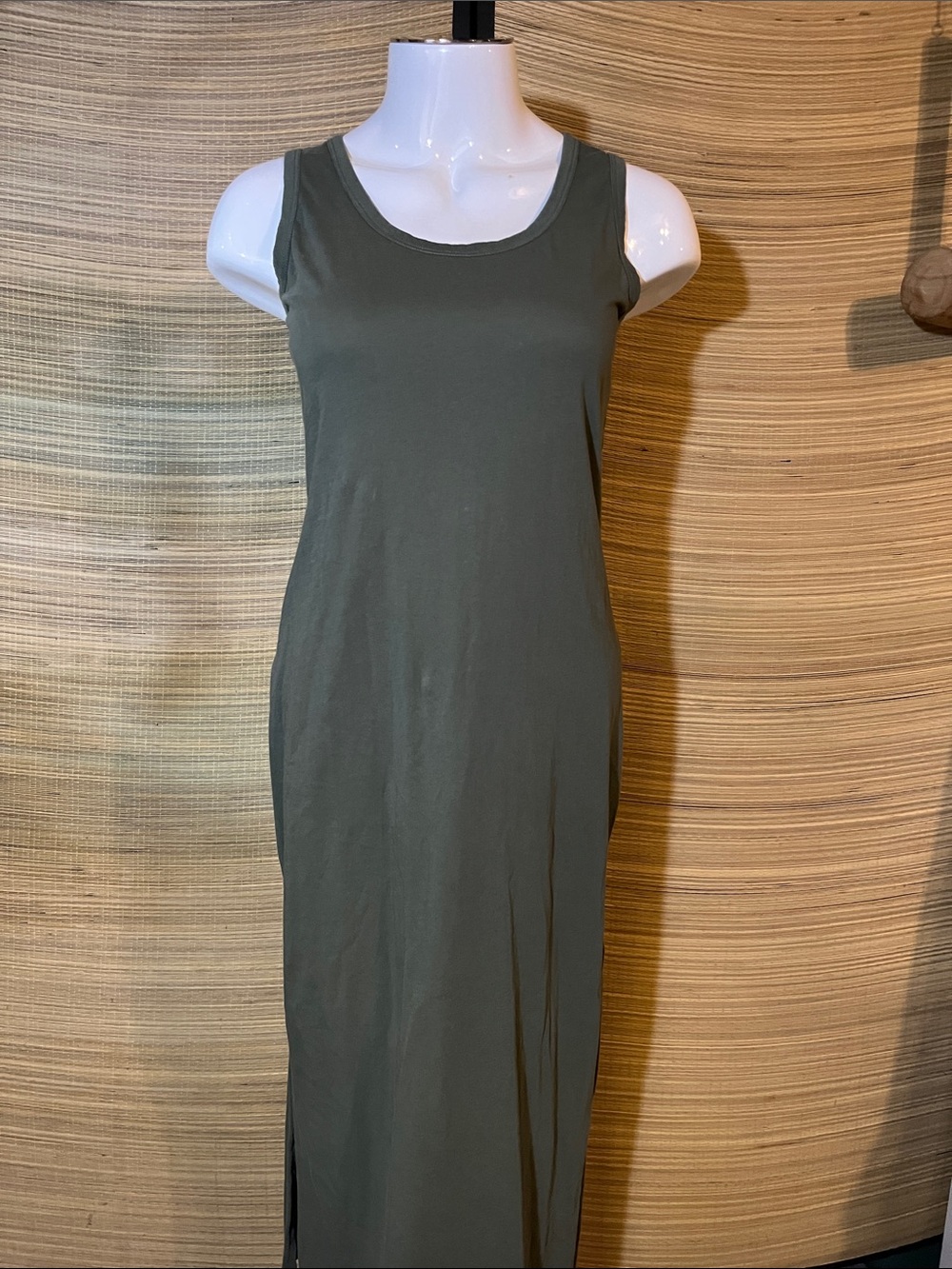 Roots Olive Green Sleeveless Maxi Dress